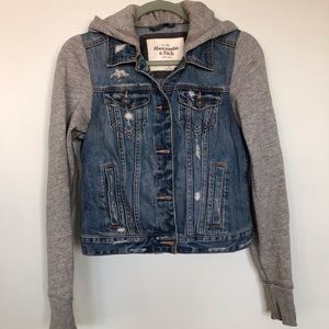 Denim + gray cotton A&F jacket